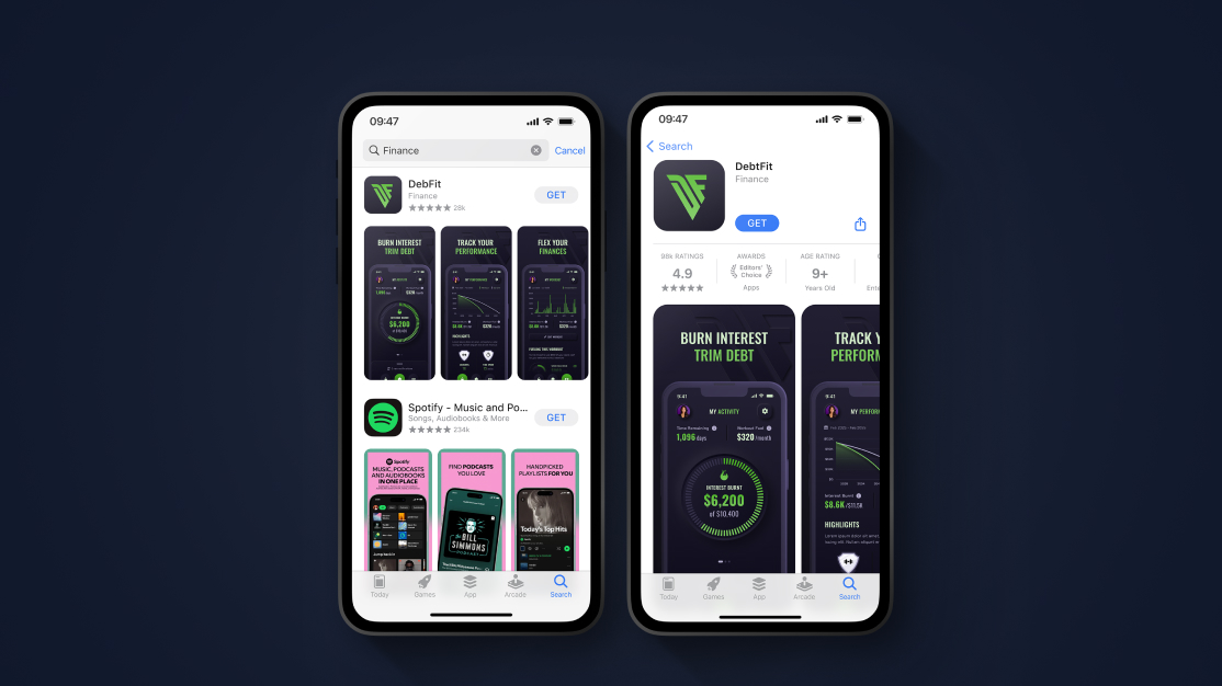 DebtFit — additional screens